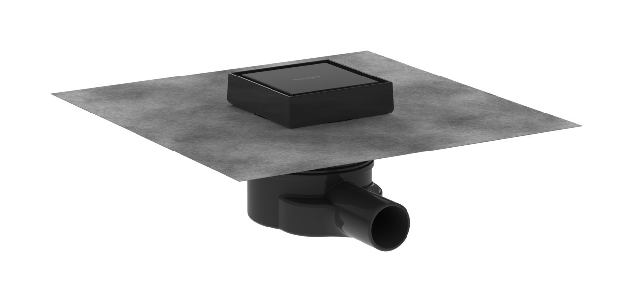 Hansgrohe RainDrain Point Komplettset Punktablauf 100/100 rückseitig befliesbar Mattschwarz