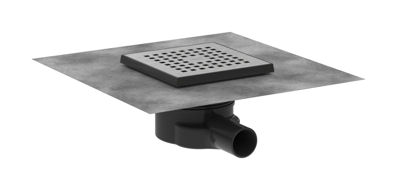 Hansgrohe RainDrain Point Komplettset Punktablauf 150/150 Edelstahl gebürstet