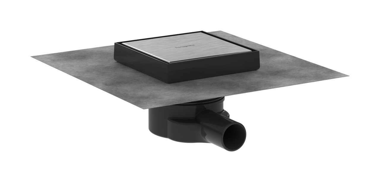 Hansgrohe RainDrain Point Komplettset Punktablauf 150/150 rückseitig befliesbar Edelstahl gebürstet