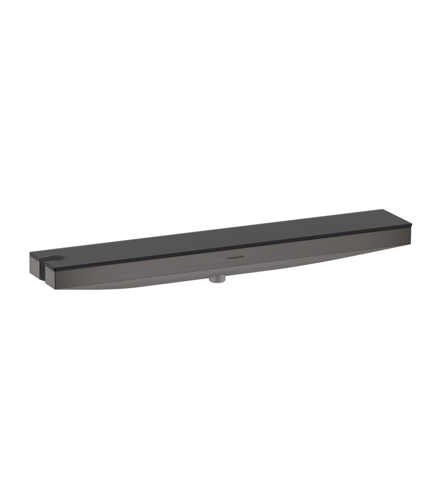 Hansgrohe Rainfinity Wandanschluss Porter 500 mit Brausehalter und Duschablage links Brushed Black Chrome