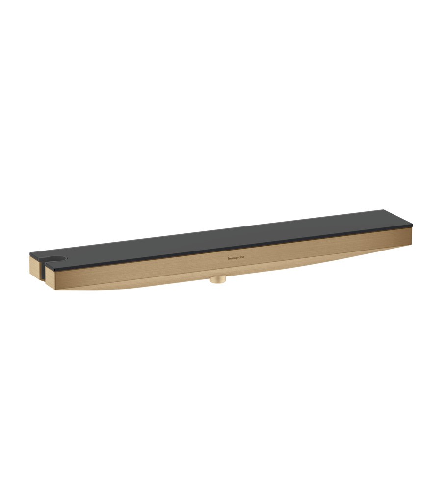 Hansgrohe Rainfinity Wandanschluss Porter 500 mit Brausehalter und Duschablage links Brushed Bronze