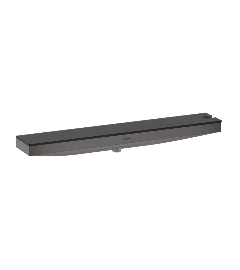 Hansgrohe Rainfinity Wandanschluss Porter 500 mit Brausehalter und Duschablage rechts Brushed Black Chrome