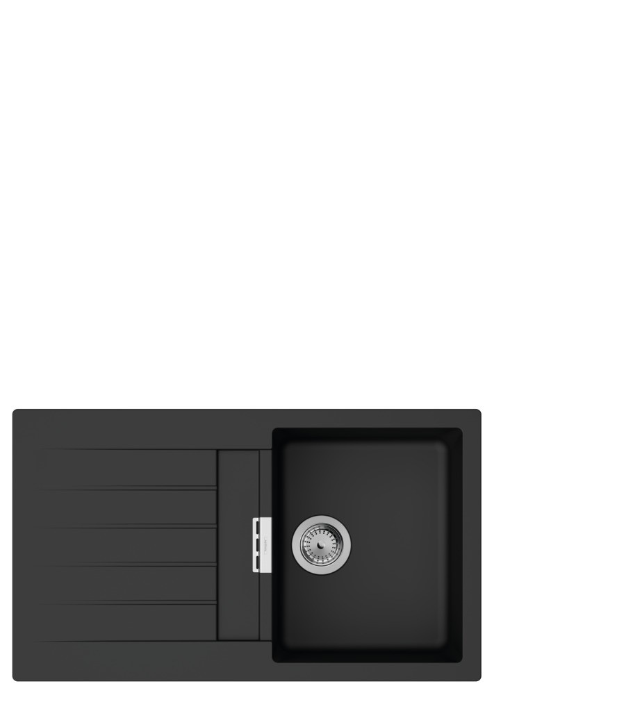 Hansgrohe S52 S520-F345 Einbauspüle mit automatischer Ablaufgarnitur Graphitschwarz
