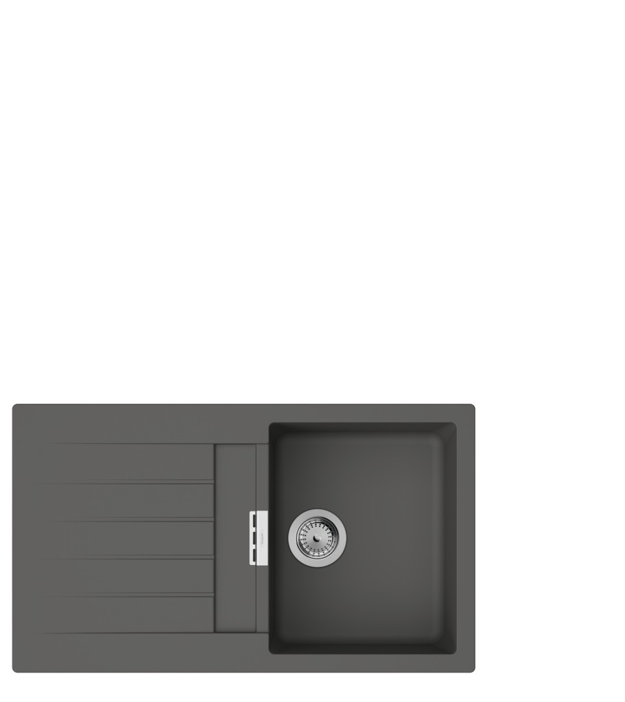 Hansgrohe S52 S520-F345 Einbauspüle mit automatischer Ablaufgarnitur Steingrau