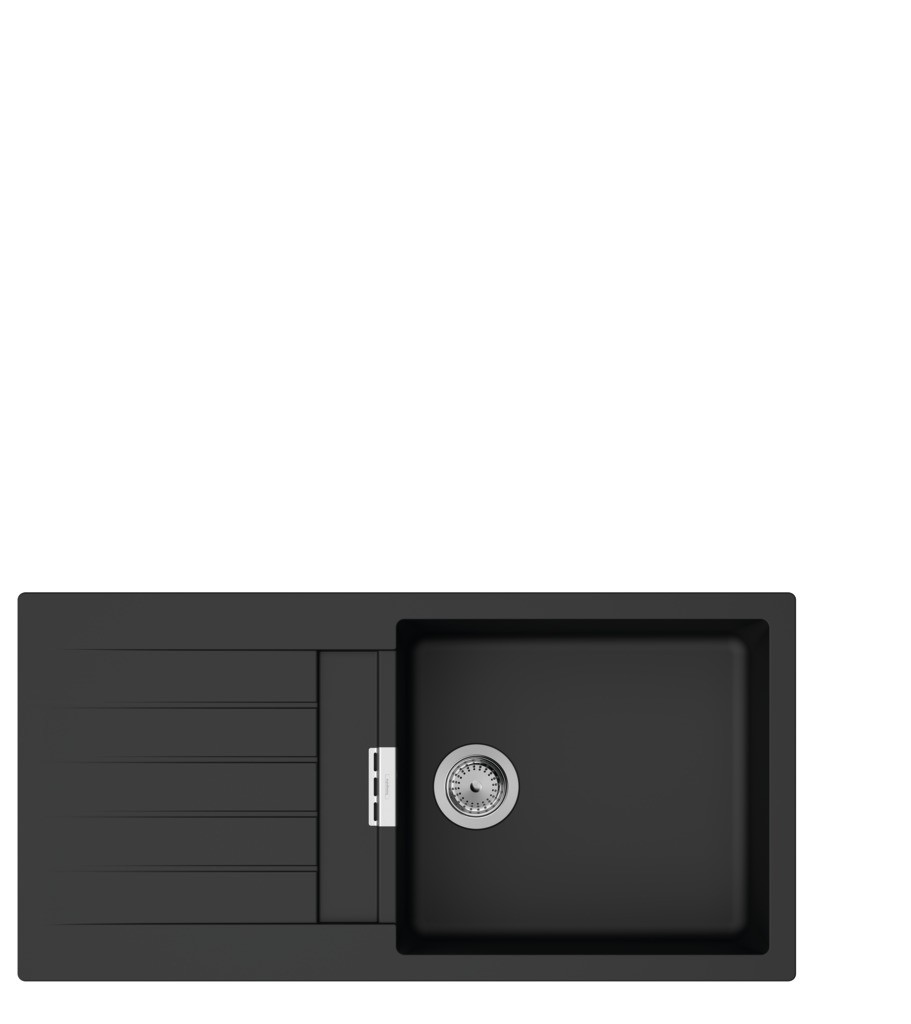 Hansgrohe S52 S520-F480 Einbauspüle mit automatischer Ablaufgarnitur Graphitschwarz