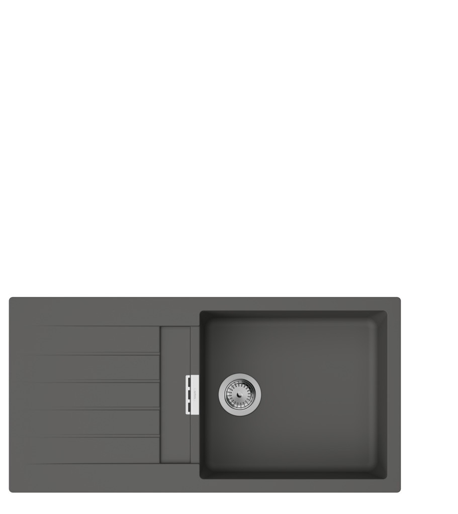 Hansgrohe S52 S520-F480 Einbauspüle mit automatischer Ablaufgarnitur Steingrau