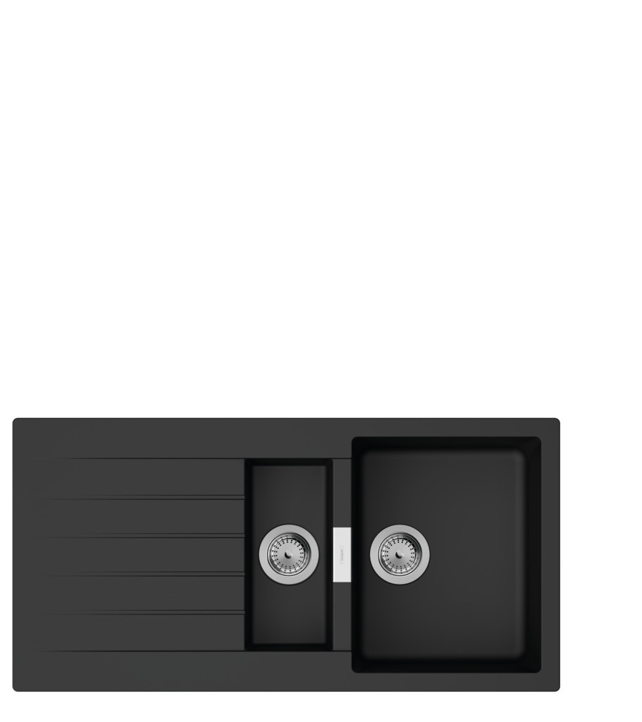 Hansgrohe S52 S520-F530 Einbauspüle mit automatischer Ablaufgarnitur Graphitschwarz