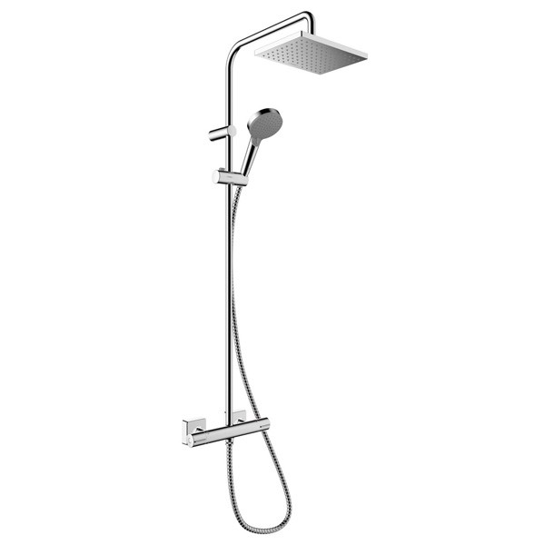 HG Showerpipe 230 1jet Vernis Shape chrom mit Brausethermostat