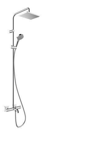Hansgrohe Showerpipe 230 1jet Vernis Shape EcoSmart chrom mit Wannenthermostat