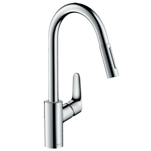 Hansgrohe Spültischmischer Focus chrom mit Ausziehbrause