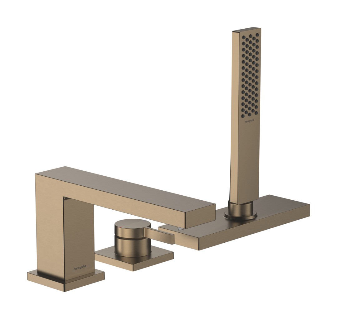 Hansgrohe Tecturis E 3-Loch Einhebel-Wannenrandmischer mit sBox Brushed Bronze