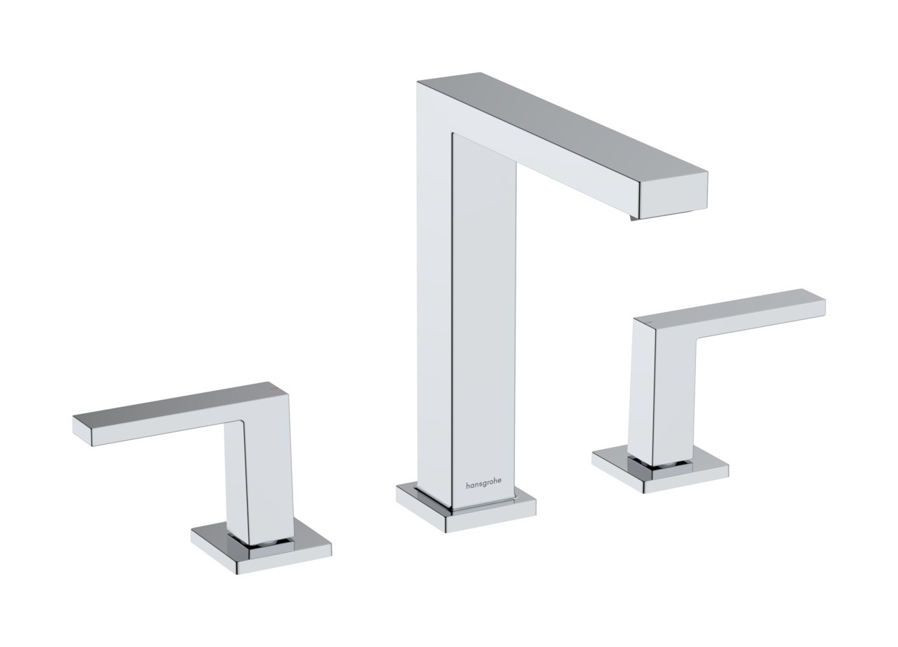Hansgrohe Tecturis E 3-Loch Waschtischarmatur 150 EcoSmart+ mit Push-Open Ablaufgarnitur Chrom