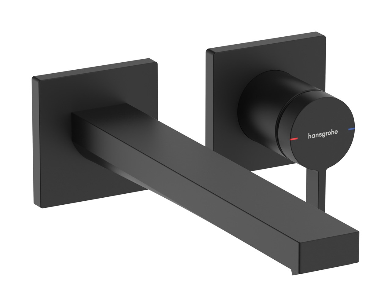 Hansgrohe Tecturis E Einhebel-Waschtischmischer Unterputz für Wandmontage EcoSmart+ mit Auslauf 22,5 cm Mattschwarz