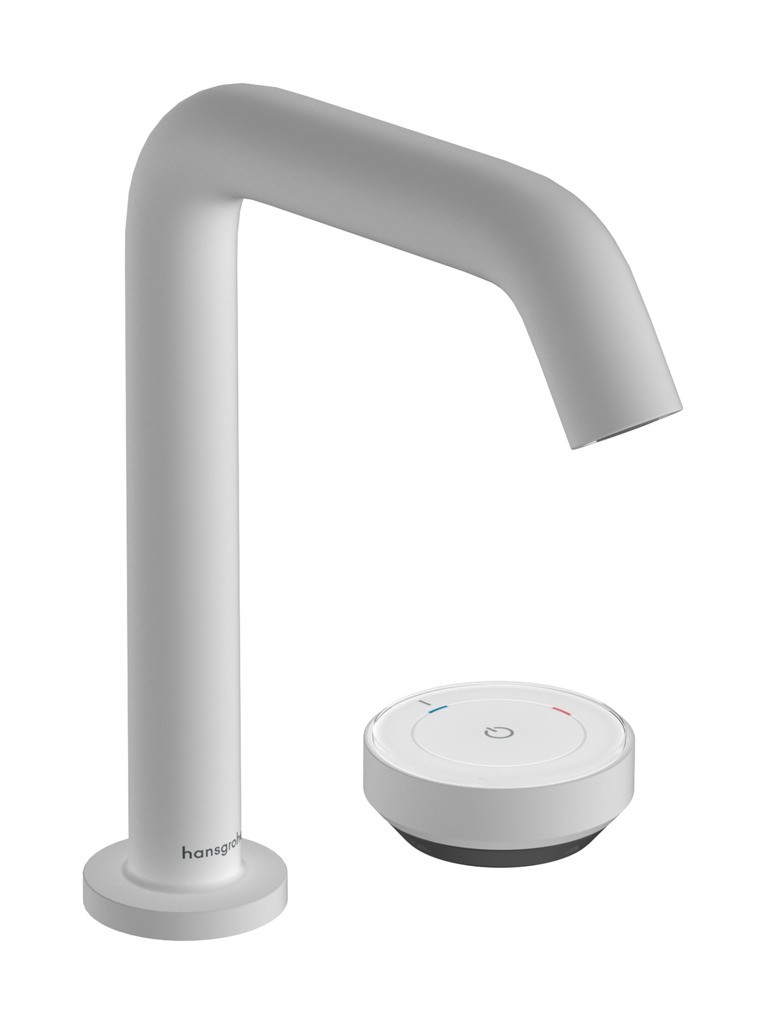 Hansgrohe Tecturis S 2-Loch Waschtischmischer 150 CoolStart mit Ablaufgarnitur Mattweiß