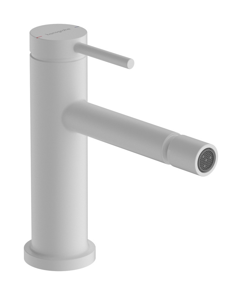Hansgrohe Tecturis S Einhebel-Bidetmischer mit Zugstangen-Ablaufgarnitur Mattweiß