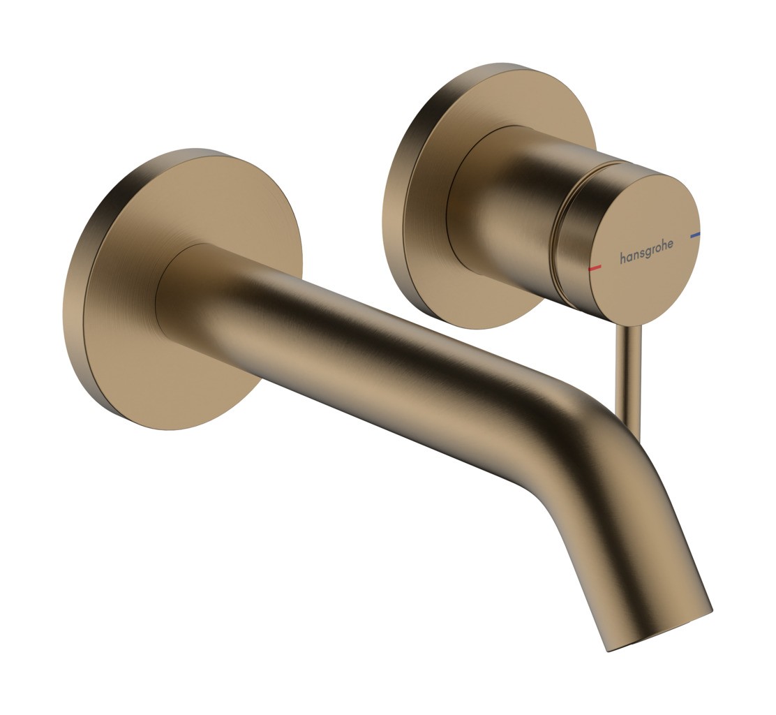 Hansgrohe Tecturis S Einhebel-Waschtischmischer Unterputz für Wandmontage mit Auslauf 16,5 cm Brushed Bronze