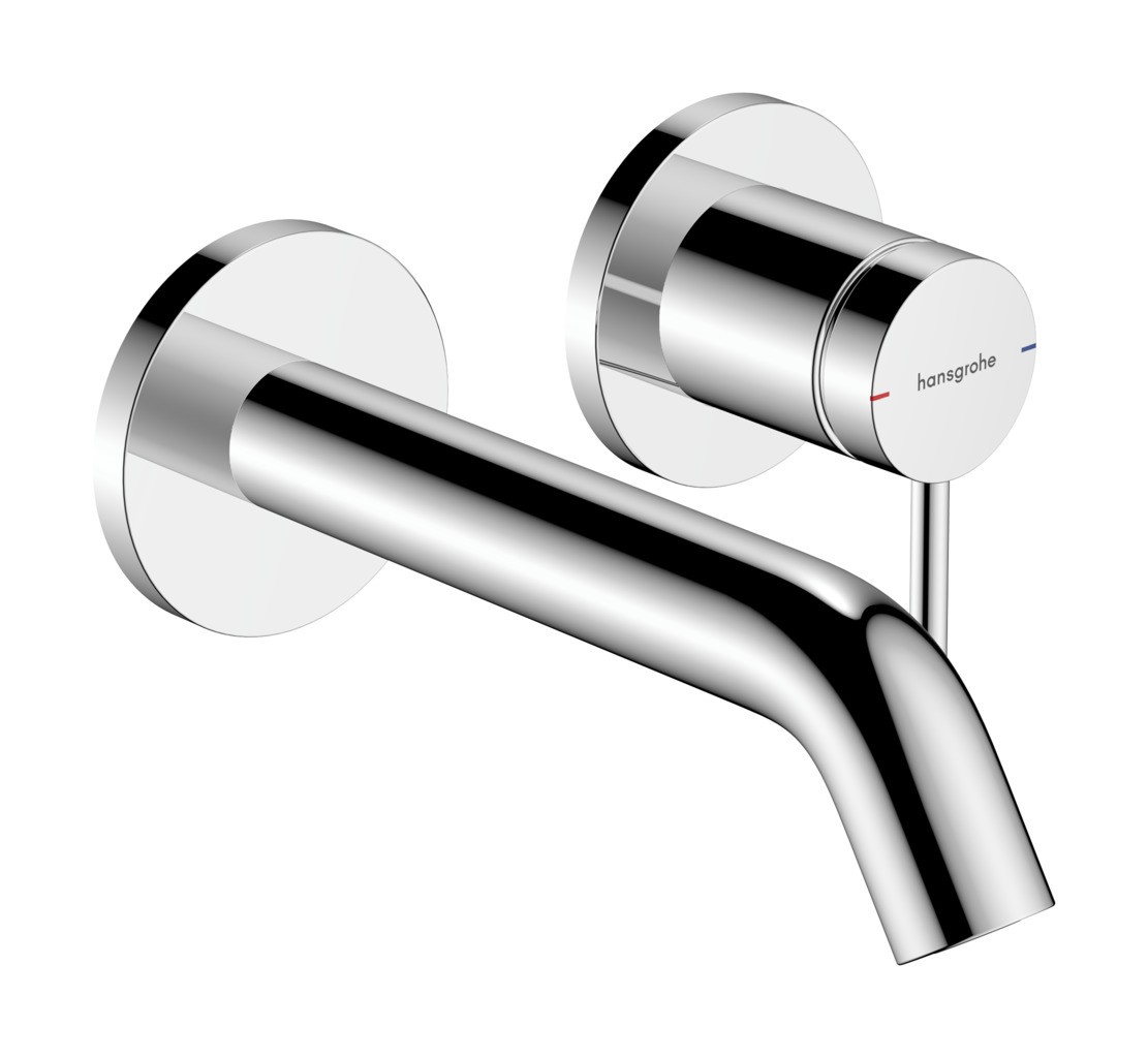Hansgrohe Tecturis S Einhebel-Waschtischmischer Unterputz für Wandmontage mit Auslauf 16,5 cm Chrom