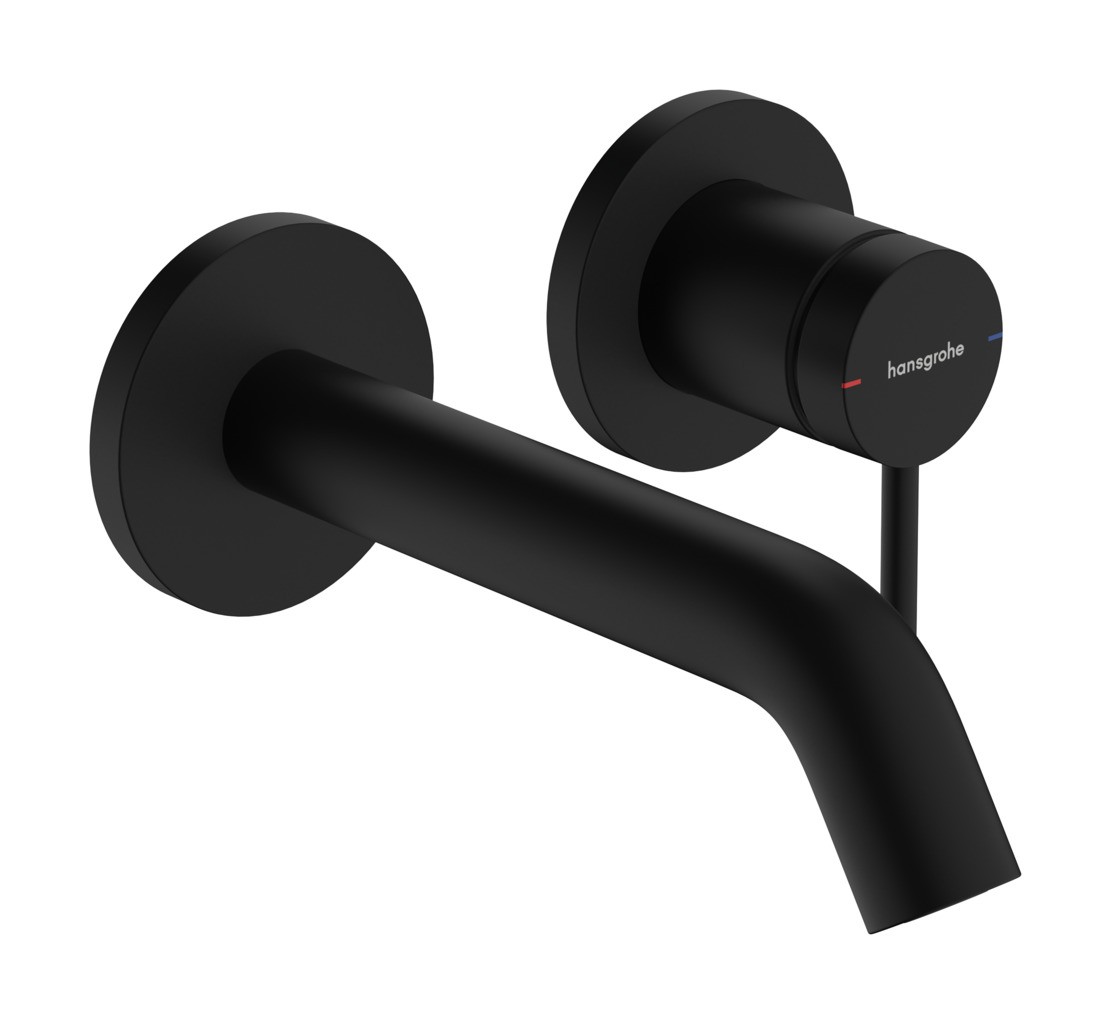 Hansgrohe Tecturis S Einhebel-Waschtischmischer Unterputz für Wandmontage mit Auslauf 16,5 cm Mattschwarz