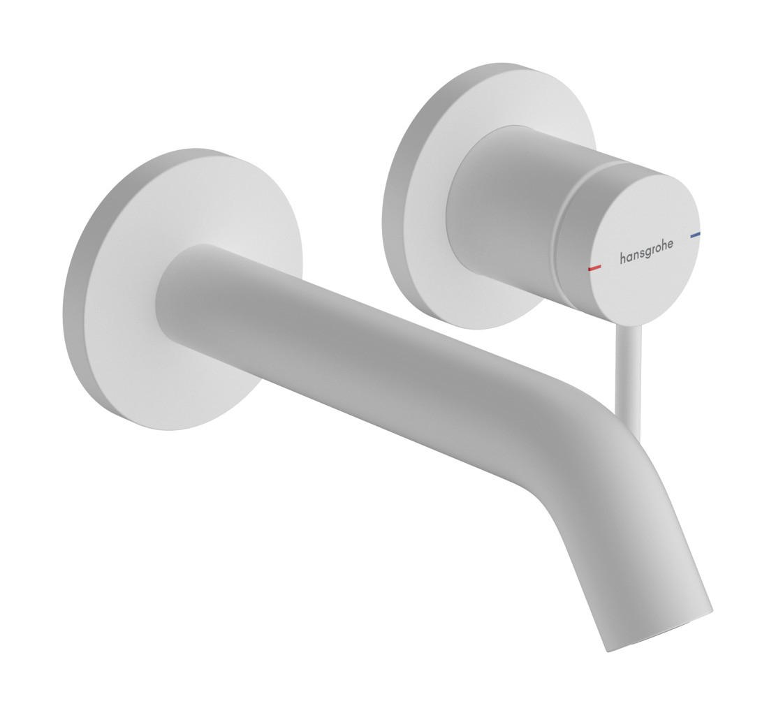Hansgrohe Tecturis S Einhebel-Waschtischmischer Unterputz für Wandmontage mit Auslauf 16,5 cm Mattweiß