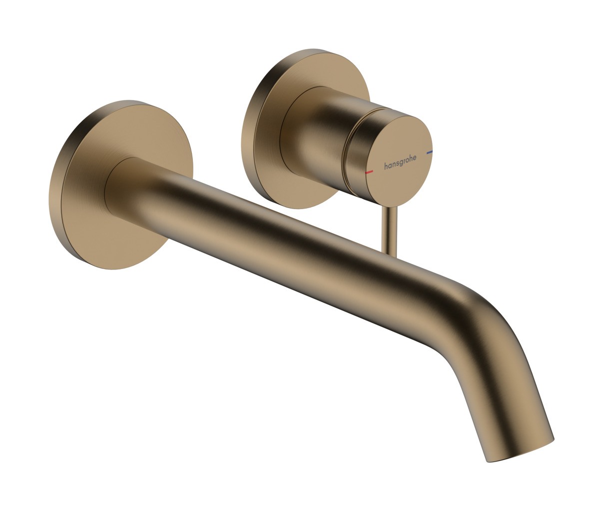 Hansgrohe Tecturis S Einhebel-Waschtischmischer Unterputz für Wandmontage mit Auslauf 22,5 cm Brushed Bronze