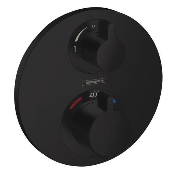 HG Thermostat Unterputz Ecostat S Fertigset 2 Verbraucher mattschwarz