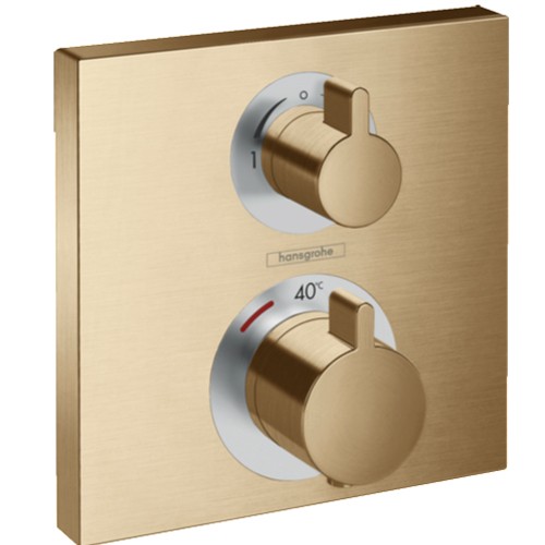 Hansgrohe Thermostat Unterputz Ecostat Square Fertigset 2 Verbraucher Brushed Bronze