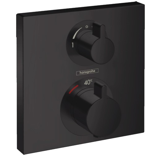 Hansgrohe Thermostat Unterputz Ecostat Square Fertigset 2 Verbraucher mattschwarz