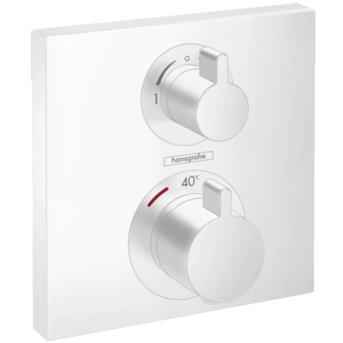 Hansgrohe Thermostat Unterputz Ecostat Square Fertigset 2 Verbraucher mattweiss