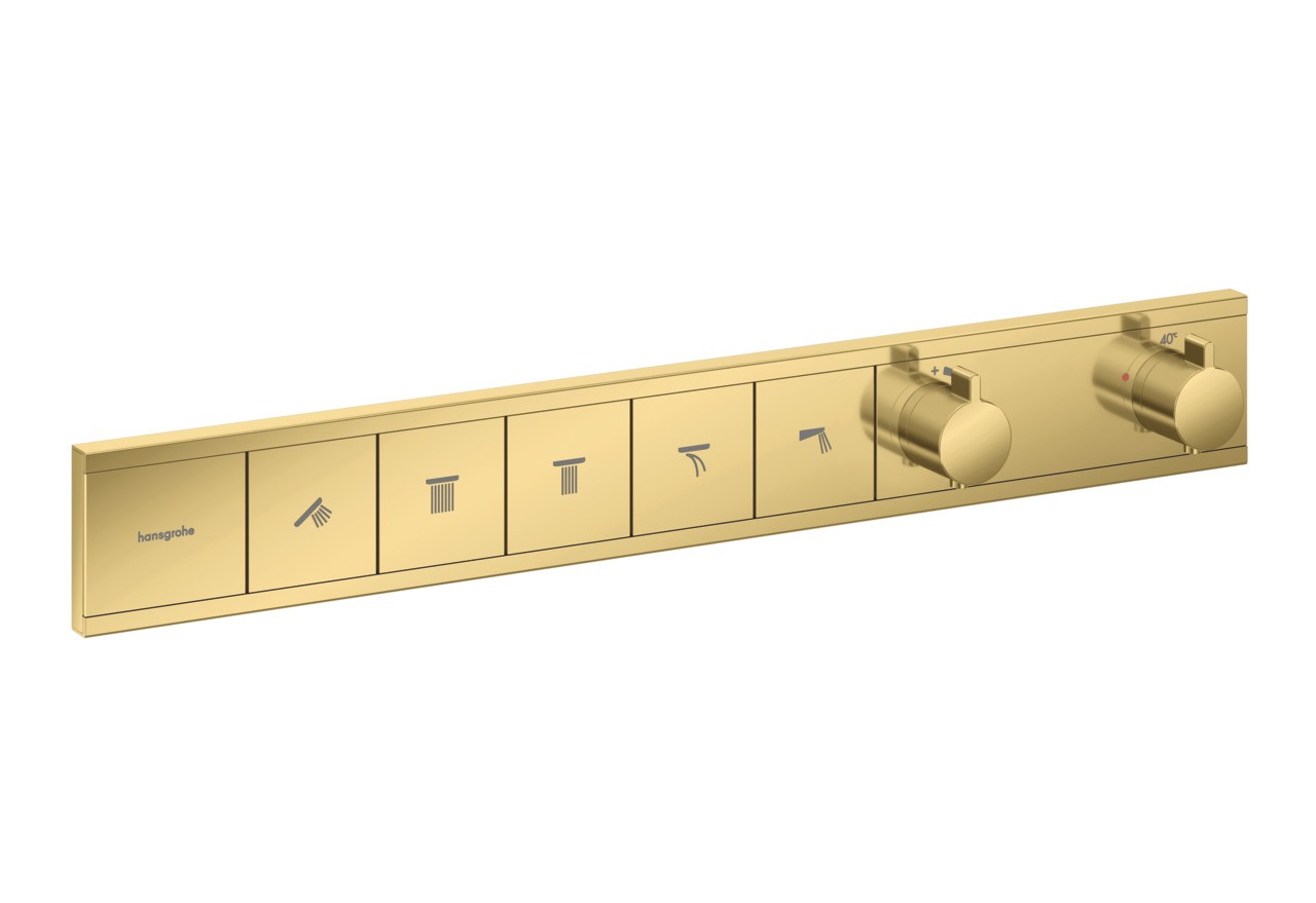Hansgrohe Thermostat Unterputz RainSelect Fertigset 5 Verbraucher Polished Gold Optic