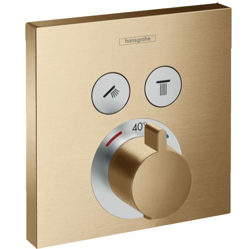 Hansgrohe Thermostat Unterputz ShowerSelect Fertigset 2 Verbraucher Brushed Bronze