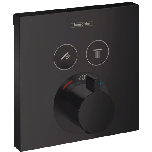 Hansgrohe Thermostat Unterputz ShowerSelect Fertigset 2 Verbraucher mattschwarz
