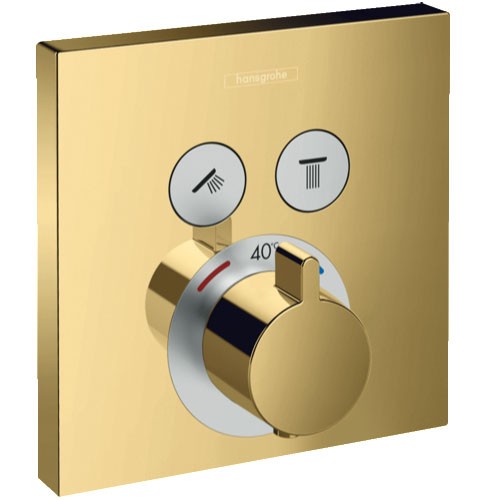 Hansgrohe Thermostat Unterputz ShowerSelect Fertigset 2 Verbraucher Polished Gold Optik
