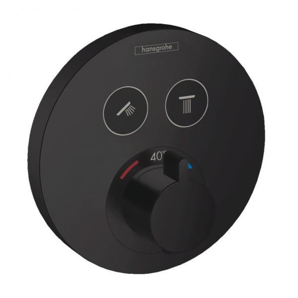 HG Thermostat Unterputz ShowerSelect S Fertigset 2 Verbraucher mattschwarz