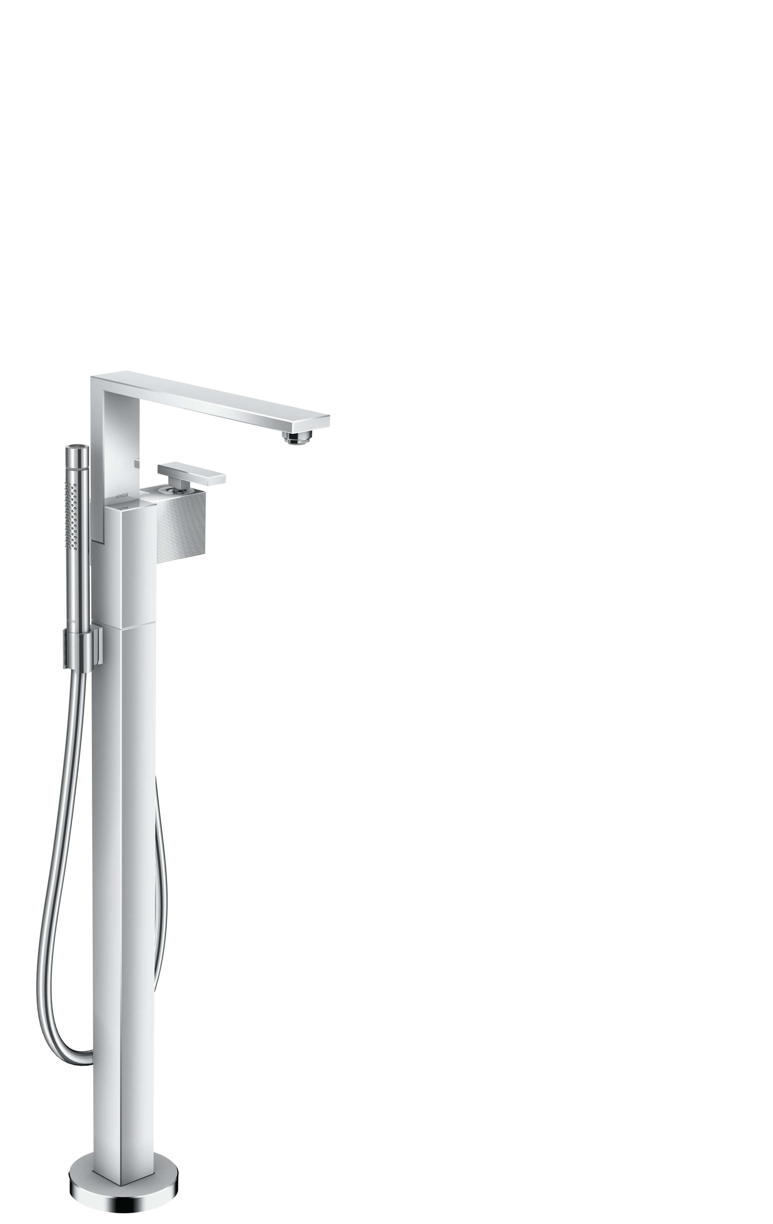 Hansgrohe Wannenmischer Axor Edge Fertigset zur Bodenmontage Diamantschliff chrom