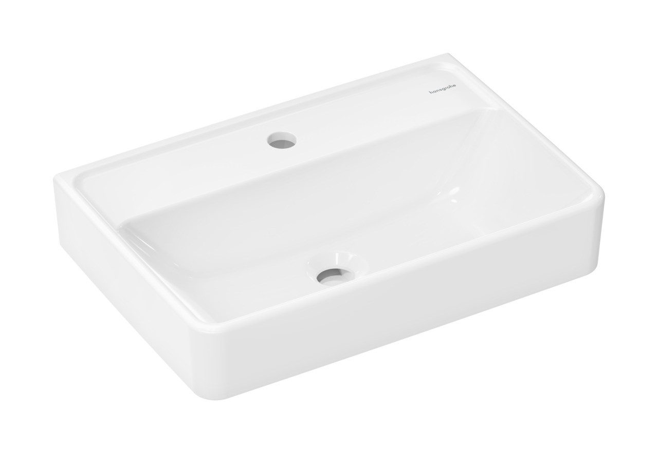 Hansgrohe Waschtisch Compact Xanuia Q 550x370mm mit Hahnloch o.Überlauf, SmartClean weiß