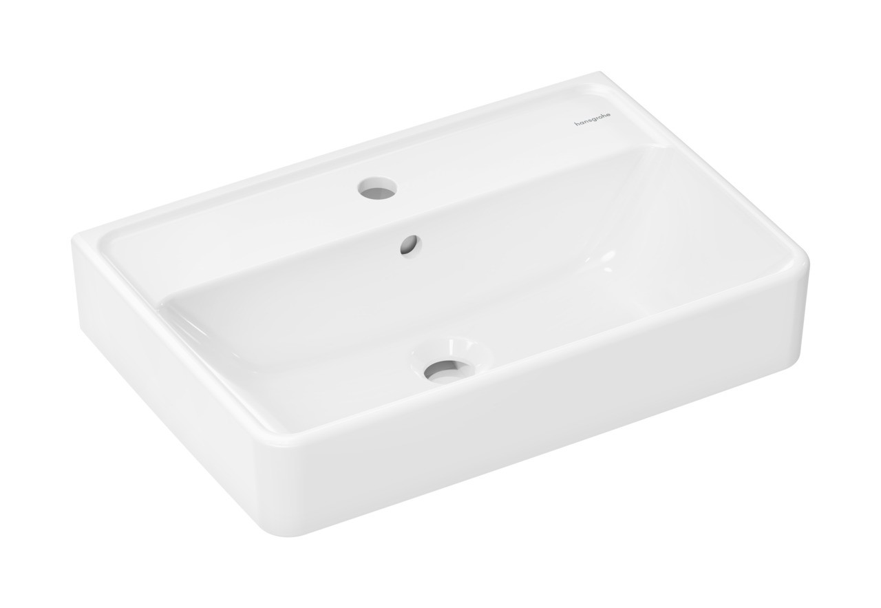 Hansgrohe Waschtisch Compact Xanuia Q 550x370mm mit Hahnloch u.Überlauf,SmartClean weiß