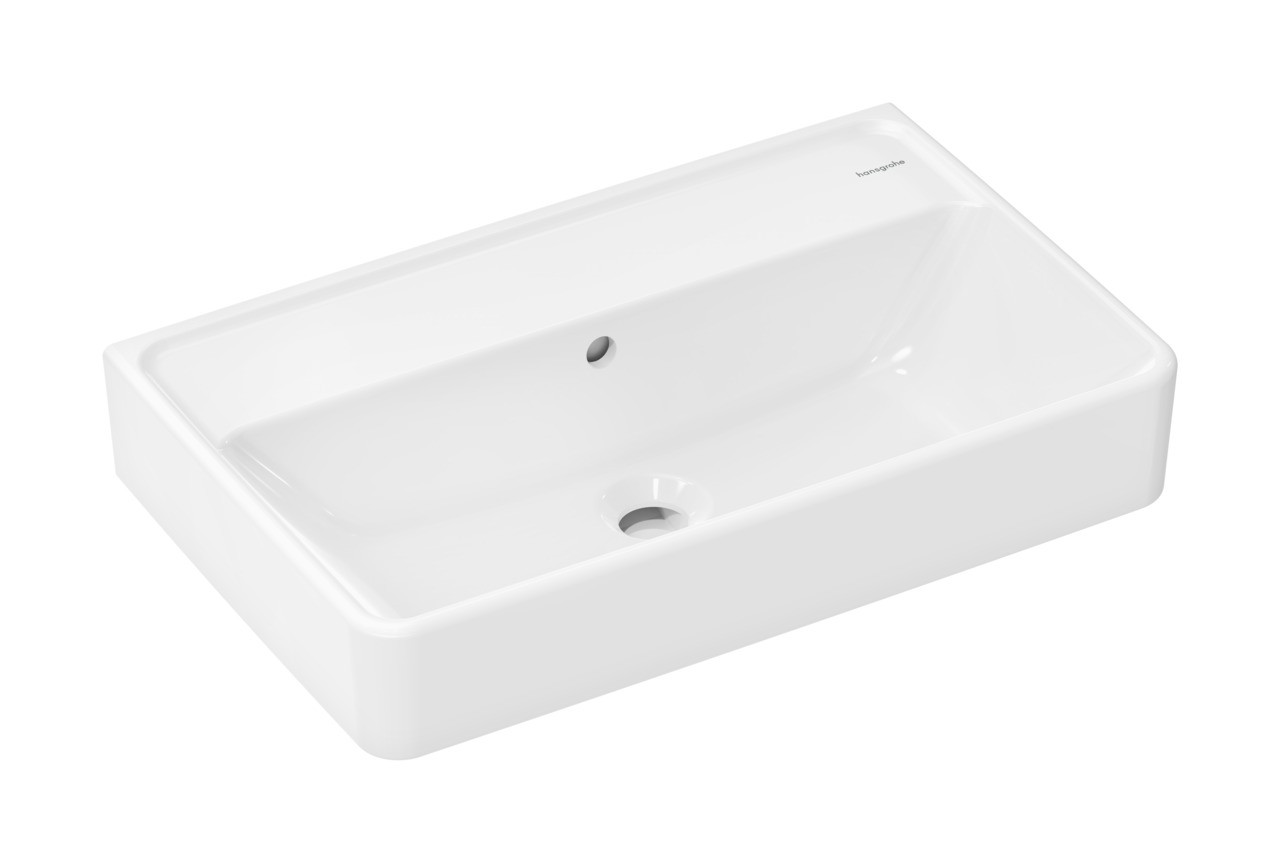 Hansgrohe Waschtisch Compact Xanuia Q 600x370mm ohne Hahnloch m.Überlauf,SmartClean weiß