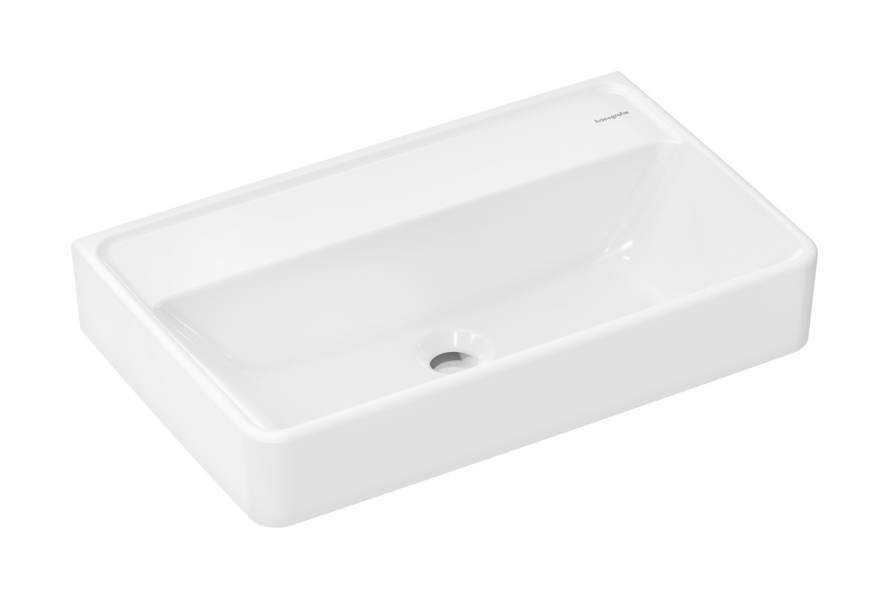 Hansgrohe Waschtisch Compact Xanuia Q 600x370mm ohne Hahnloch u.Überlauf,SmartClean weiß