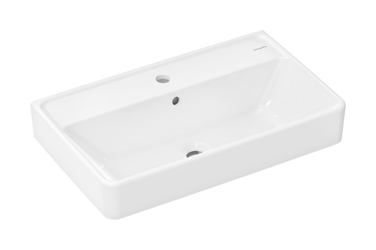 Hansgrohe Waschtisch Compact Xanuia Q 650x390mm mit Hahnloch u.Überlauf,SmartClean weiß