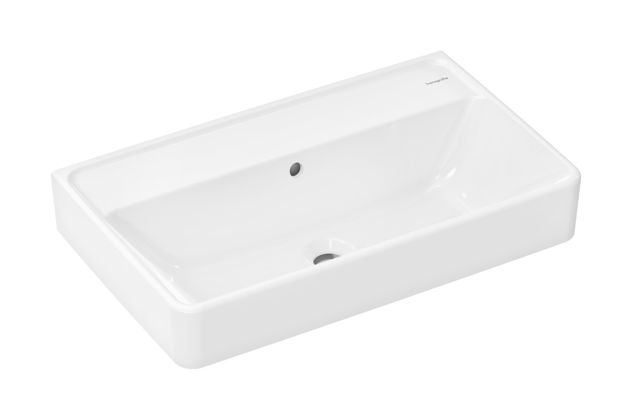 Hansgrohe Waschtisch Compact Xanuia Q 650x390mm ohne Hahnloch m.Überlauf,SmartClean weiß