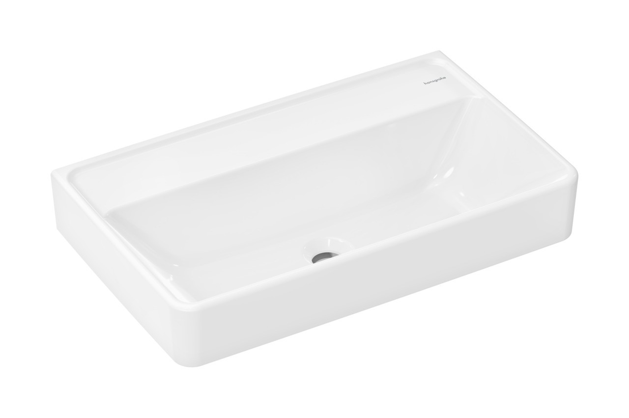 Hansgrohe Waschtisch Compact Xanuia Q 650x390mm ohne Hahnloch u.Überlauf, SMC weiß
