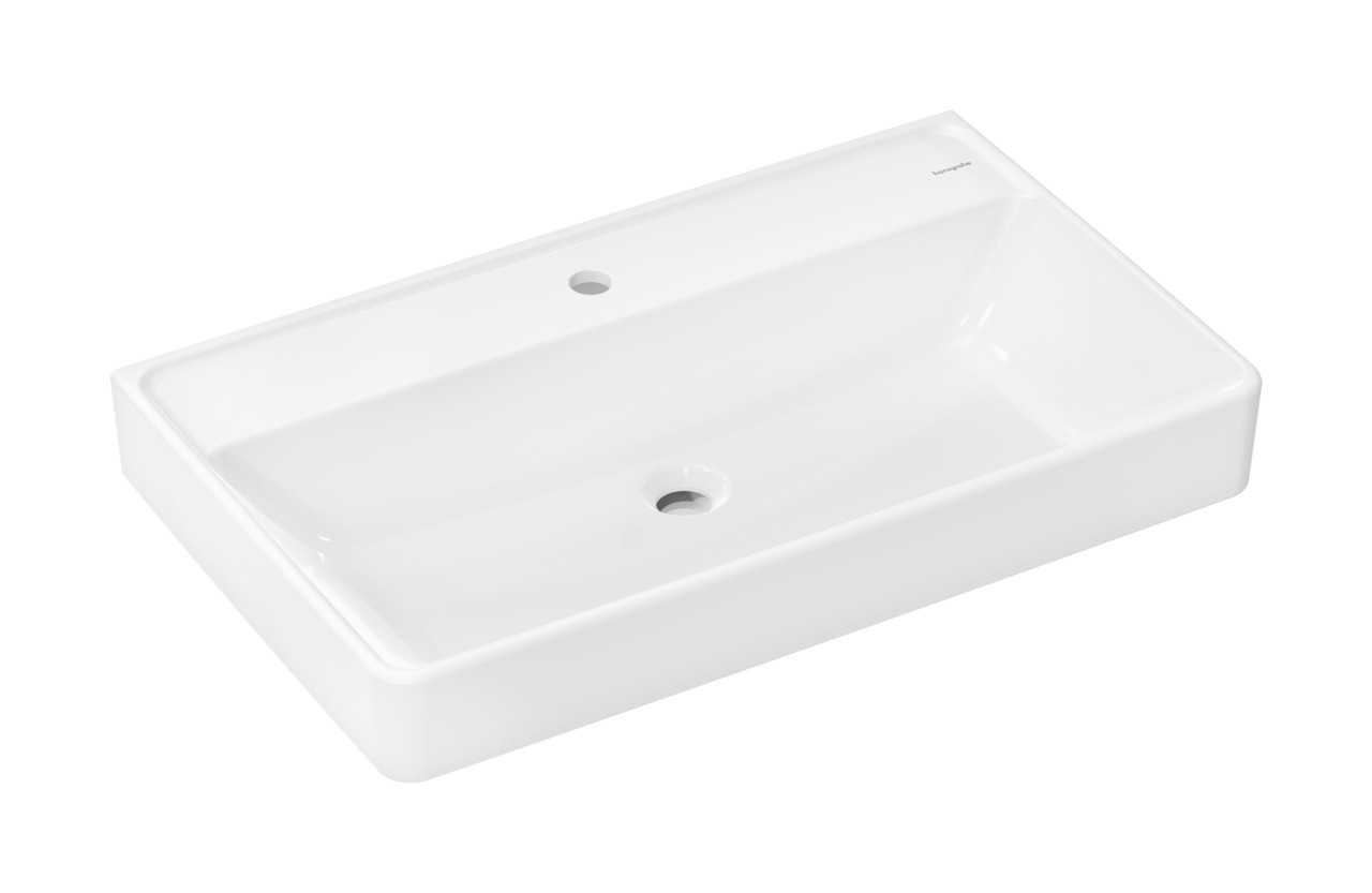 Hansgrohe Waschtisch Xanuia Q 800x480mm m.Hahnloch ohne Überlauf, SMC weiß