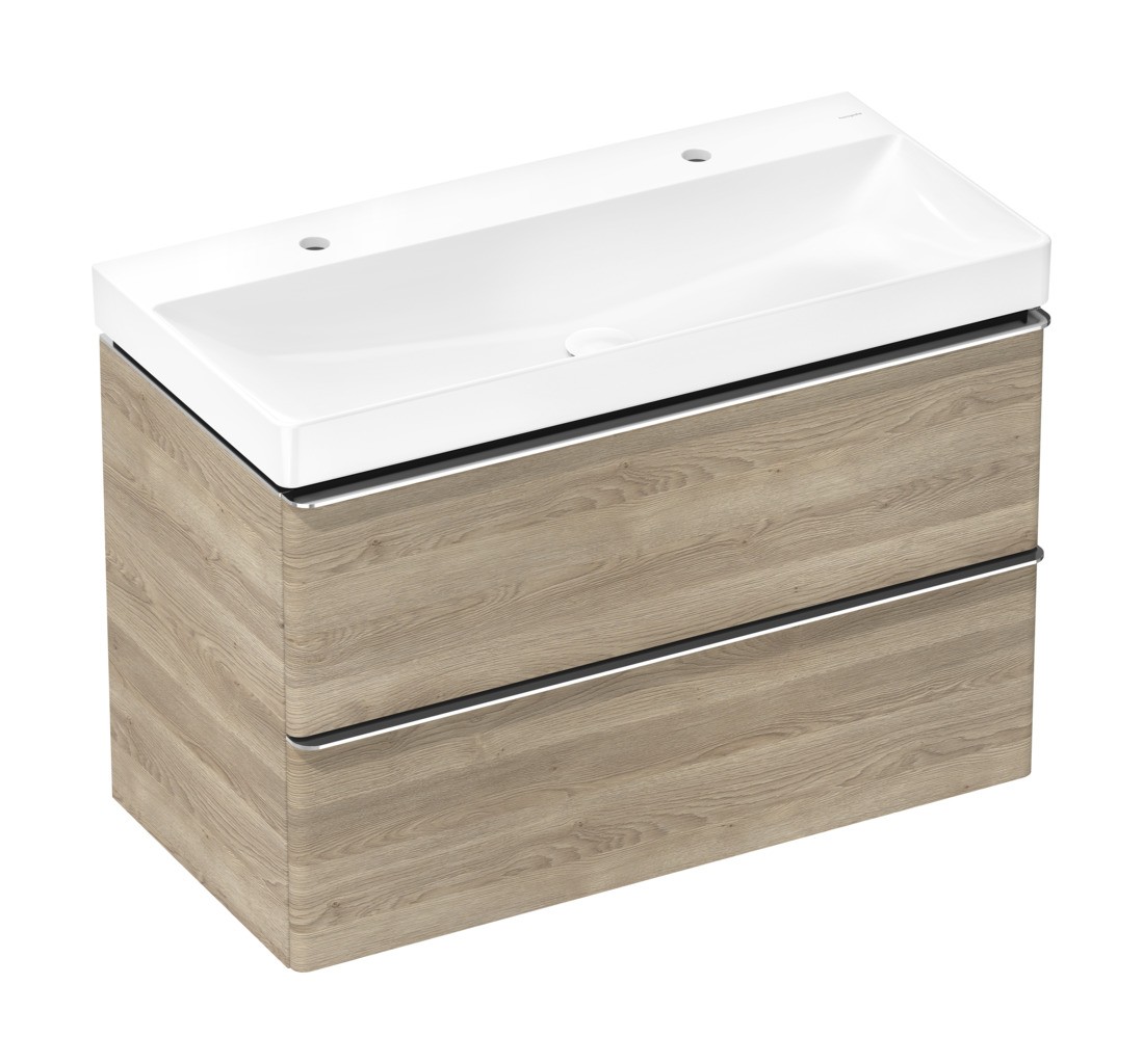 Hansgrohe Waschtisch Xelu Q 1000x480mm m.2 Hahnlöcher o.Überlauf SmartClean we