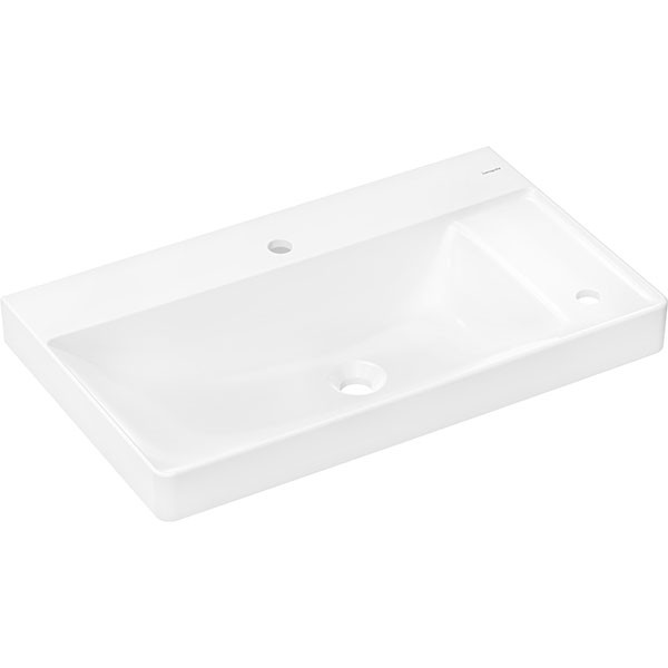 Hansgrohe Waschtisch Xelu Q 800x480 mm  m.Ablage re.2 Hahnlöcher o.Überlauf weiß
