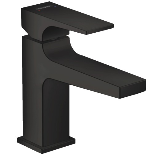 Hansgrohe Metropol Waschtischmischer 100 mattschwarz kurzer Ausl.Push-Open Abl.