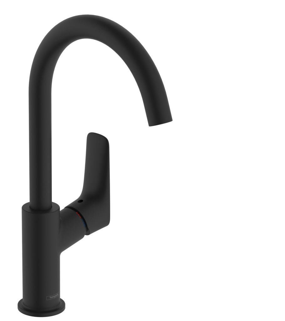 Hansgrohe Waschtischmischer 210 Logis Matt Black mit Schwenkauslauf