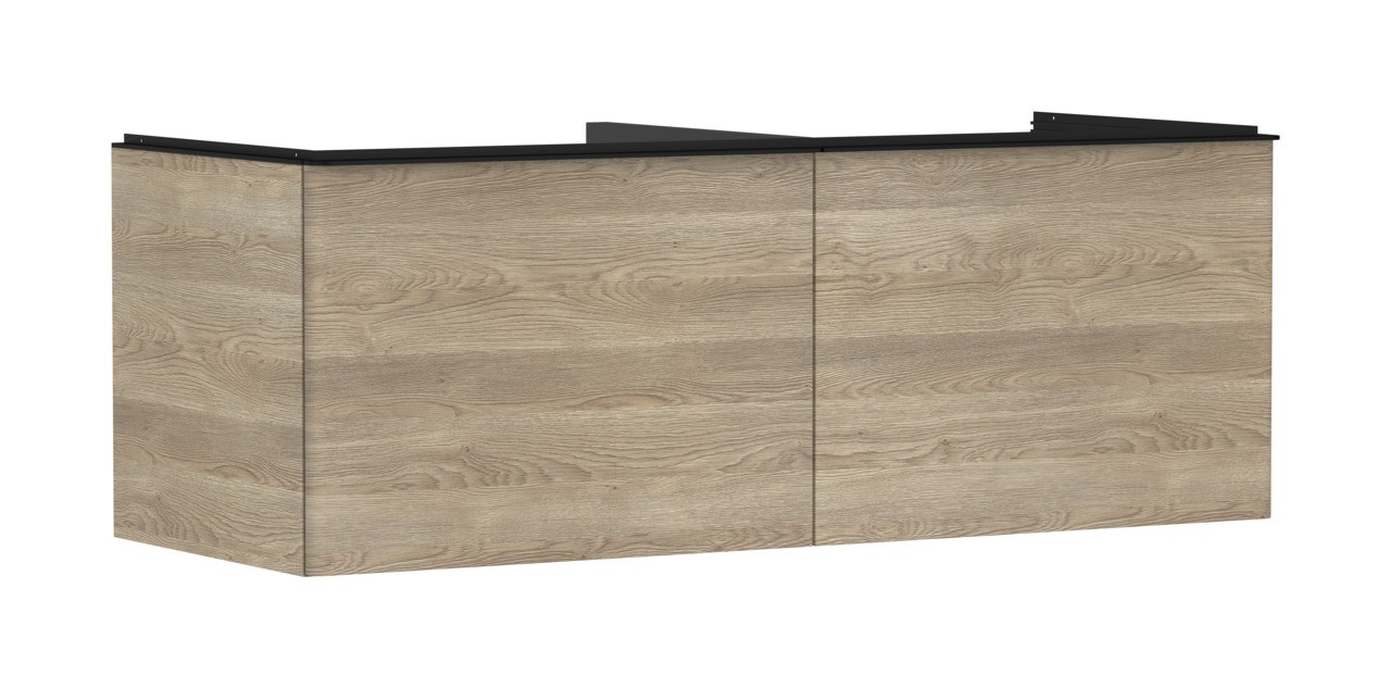 Hansgrohe Waschtischunterschrank Xelu Q ECHN 1360x540mm 2SK f.Kons.m.AWT ge Matt Black