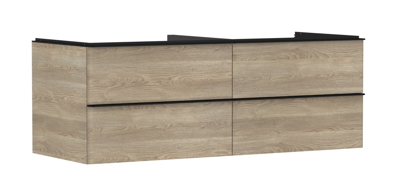 Hansgrohe Waschtischunterschrank Xelu Q ECHN 1360x550mm m.4SK f.Kons.m.AWT Matt Black