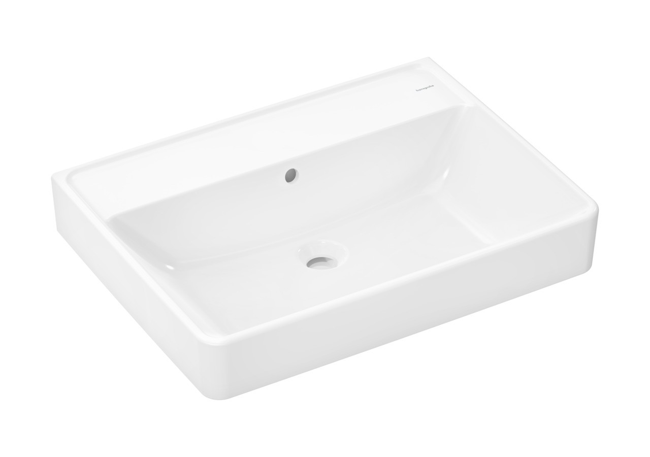 Hansgrohe Xanuia Q Aufsatzwaschtisch geschliffen 650/480 ohne Hahnloch mit Überlauf Weiß