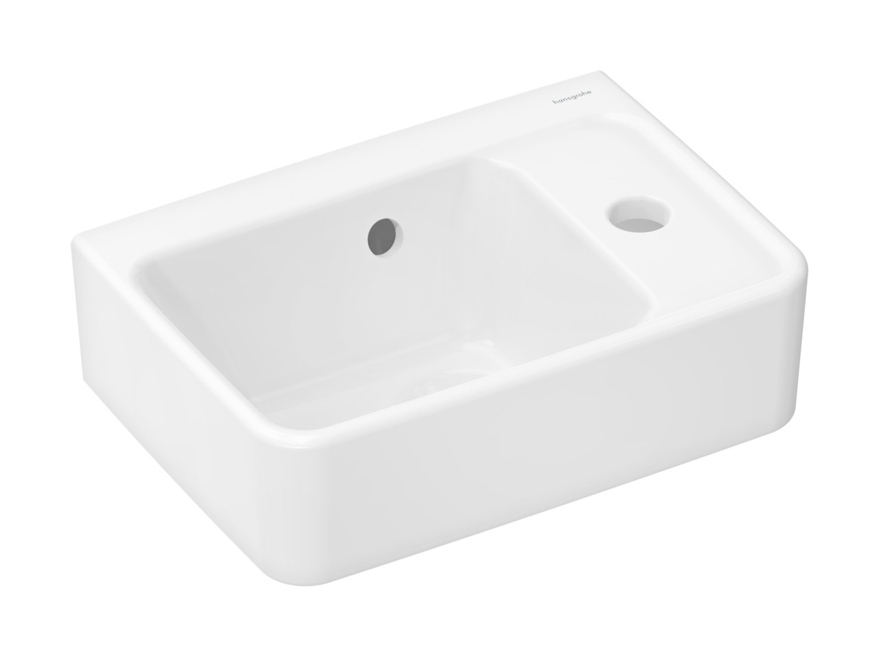 Hansgrohe Xanuia Q Handwaschbecken 360/250 mit Hahnloch und Überlauf, SmartClean Weiß